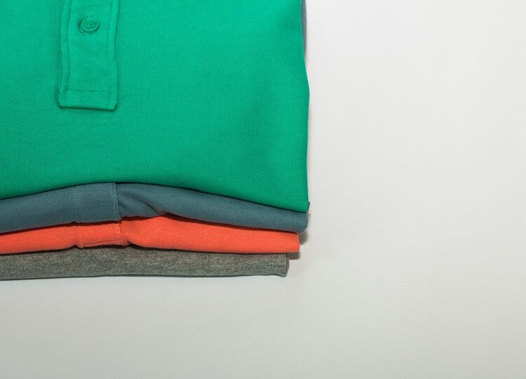 Folded pique polo shirts