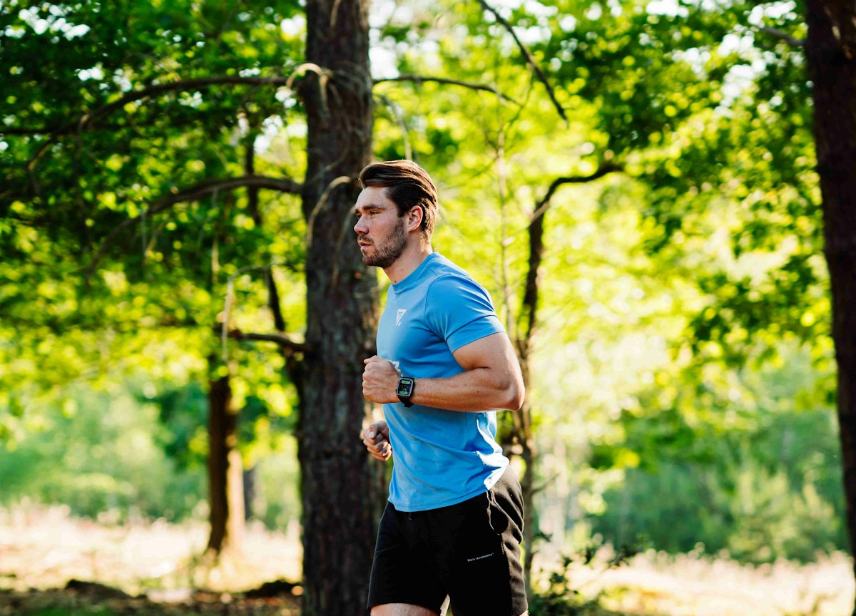 Runner in sports shorts